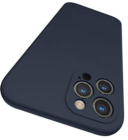 SURPHY Liquid Silicone Case for iPhone 12 Pro Max Case, Individual Protection for Each Lens Gel Rubber Full Body Thickened Design for iPhone 12 Pro Max 6.7 Inches 2020, Midnight Blue