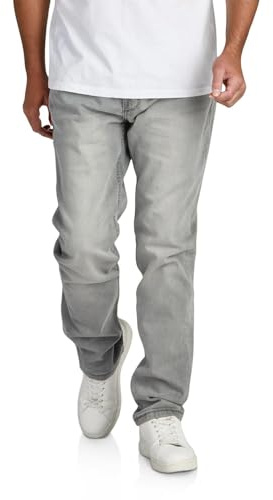 riverso Jeans Herren Stretch lang Straight Fit RIVChris Jeanshose Hose Grau w34, Farbe:Grey Denim (23000), Größe:34W/34L