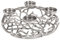 Eleganter Kerzenhalter Abstract Ø 38cm Silber Kranz aus Ästen für 4 Kerzen Adventskranz aus Aluminium Tischkranz für Stumpenkerzen