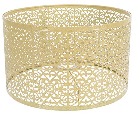 Lurrose Metall Große Lampenschirme Eisen Lampenschirm E27 E14 Clip auf Tabelle Lampenschirm Aushöhlen Lampe Schatten für Bodenlicht Tischlampe Golden