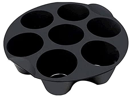 Gereton Silicone Muffin Pans, 7 Cups Muffin Tray Baking Pan Cupcake Pan, Cupcake Tray Silicone Molds, Air Fryer Accessories for 2.6-5.8L Airfryers, 3 Sizes