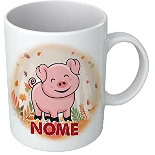 Tazza Maialino - Nome Personalizzabile - Porcellino - Animali Simpatici - Tazze con Nome - Bambino - Idea Regalo