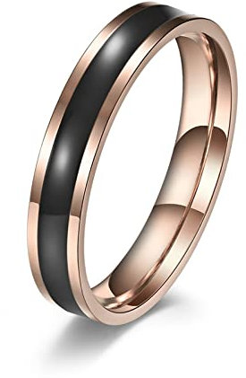 Dsnyu Ring Herren, Rosegold Siegelring, Einfach und Stilvoll Ringe Edelstahl für Bruder GR.54 (17.2)