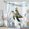 Duschvorhang Lustig 180x180, Hnmdmyi Niedliche Cowboy Katze Reitet Meeresschildkröte Badewanne Vorhang Ozean Unterwasserlandschaft Korallenriff Meerestier Kinder Wasserdicht Stoff Waschbar Badevorhang