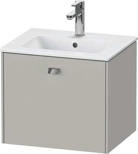 Duravit Brioso Waschtischunterbau wandhängend Compact 52,0 x 41,9 cm, 1 Auszug, für Waschtisch ME by Starck 233653, BR422701007, Farbe: Betongrau Matt Dekor, Griff Chrom
