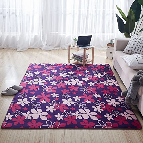 Tappeti Design Teppich Kurzflor Flächen Teppich 80 X 250 cm Blaue lila Blumen Soft Touch Large Area Wohnzimmer Teppiche Schlafzimmer Teppich 80 * 250cm