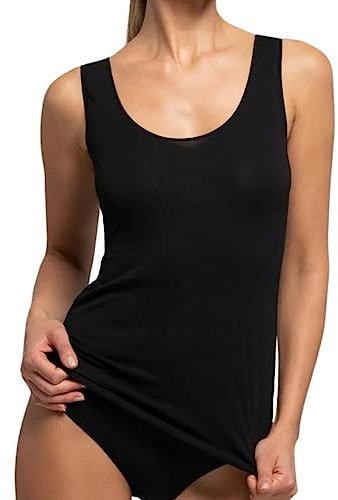 Intimitaly Irge - Canotta Donna Cotone (Pacco da 3) Spalla Larga e Spalla Stretta (XL, Nero Spalla Larga)