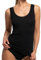 Intimitaly Irge - Canotta Donna Cotone (Pacco da 3) Spalla Larga e Spalla Stretta (XL, Nero Spalla Larga)