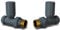 UK Radiators Round Anthracite Radiator Valve Pair - Anthracite Matt Finish - Classy and Modern Design 1/2 x 10mm Straight Radiator Valve Pair - Pair of Valves
