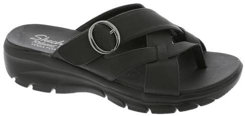 Skechers Damen Easy Going-Sundown Flip-Flop, Schwarz/Schwarz, 40 EU