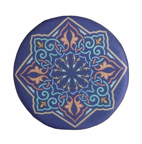 FANSU Sitzkissen Rund Memory Foam, Waschbare Memory Schaum Stuhlkissen für Zuhause, Küche, Esszimmer, Garten, Büro Innen/Outdoor Sitzpolster (42x5cm,Vintage Blau)