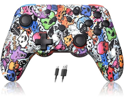 Controller kompatibel mit Switch/Switch Lite/Switch OLED/Windows/iOS/Android, Double Shock,mit Eine Schlüsselpaarung Aufwachen Vibration,Turbo und Screenshot
