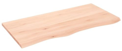 vidaXL Tischplatte, Schreibtischplatte mit Naturkante, Holztischplatte für Esstische Couchtische, Esstischplatte Couchtischplatte DIY Platte, Massivholz Eiche Unbehandelt