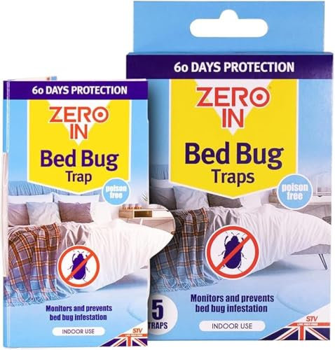 SK INFINITY | Bed Bug Trap | Bed Bug Detector, Monitors Infestation | Ready-to-Use | Poison-Free 5-Traps (Pack of 1 (5 - Trap))
