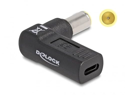 DeLOCK Adapter für Laptop-Ladekabel, USB Typ C, Buchse auf IBM, 7,9 x 5,5 mm, Stecker mit 90°-Winkel, Marke