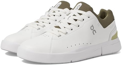 On Men's The Roger Advantage Sneakers, White | Olive, 42.5 EU