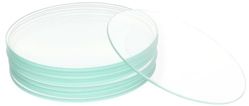 FunChem Lab Lot de 10 Verres de Montre en Verre Borosilicate découpé de 100 mm pour béchers, Plats d'évaporation, Laboratoire et Cours de Sciences