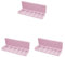 Leisurealeaneag Lot de 3 boîtes de rangement vides à 12 emplacements pour faux ongles - Rose - 18,4 x 6,7 x 2 cm