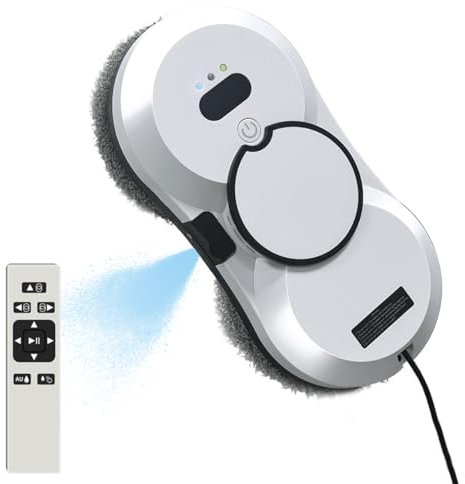 BOLUOYI Robot nettoyeur de vitres avec ultrasons 5600 PA - Nettoyage automatique des vitres d'eau - Robot intelligent automatique - Aspirateur de fenêtre avec contrôle des fenêtres/carreaux/porte de