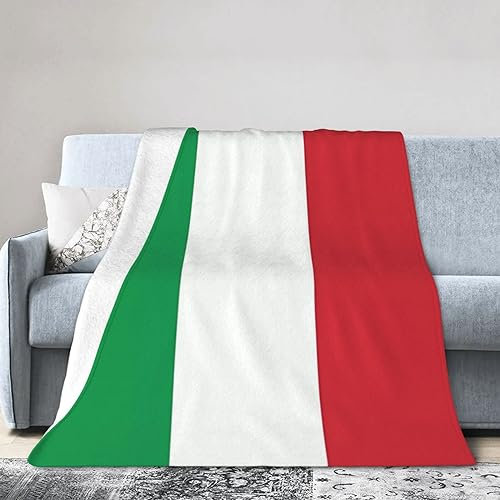 Italien-Flagge bedruckt, modische Flanell-Bettdecke, gemütliche Decke, weiche und warme Sofadecke, Schlafzimmerdecke, 101,6 x 76,2 cm