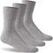 Facool Diabetic Socks for Men Women, Cushioned Crew Merino Wool Soft Wellness Quarter Dress Moisture Wicking Socks with Non-Binding Loose Top,Seamless Toe, 3 Pairs Dark Grey Medium