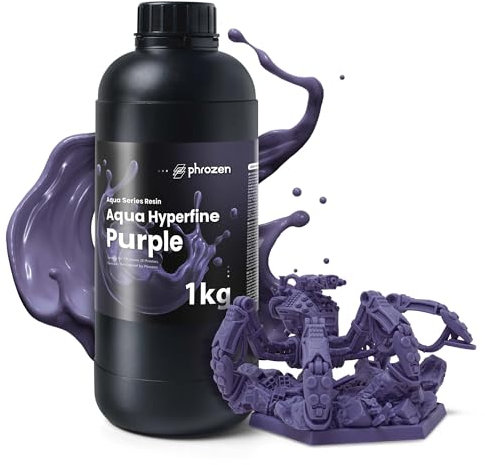 Phrozen Aqua Hyperfine-Purple | 3D Drucker Resin für LCD 3D Printer mit 12K+ Auflösung | 405nm Standard Photopolymer Druck Harz | Hohe Präzision, Stabile Druckqualität - Lila (1kg)