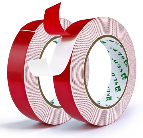 SANLI TAPE 2 Rollen Doppelseitiges Klebeband extra starker Mehrzweck Schaumstoff Montageklebeband, Schaumklebeband Geeignet für Schilder, Fotorahmen, Autozubehör, raue Untergründe