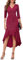 Berylove Robe de soirée, élégante, à manches 3/4, queue de poisson, à paillettes, col en V, pour l'hiver, Noël, le Nouvel An, rose, S