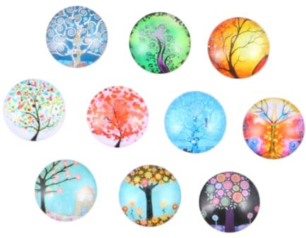 Operitacx 10St kreativität kreativekraft decoration bilder verkleidung Scrapbooking-Verzierungen Mosaikzubehör Cabochons DIY Puppenaugen Kuppel Fliese runden Glasbaustein