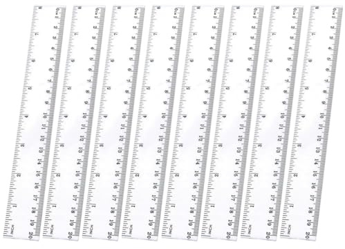 YHIJSR 8 Stück Kunststoff Lineal 20 cm Transparent Präzision Lineal Transparent Lineal mit Metrische&Inch-Skala
