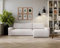 Kaiser Möbel, Ecksofa mit schlaffunktion, mit Bettkasten, Schlafsofa Argon, Designer Sofa, Modern Design Couch, Polsterecke, Freistehend, Zoom Stoff- Dicker Cord Ecru Ottomane Rechts