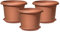 Scheurich 3er Set Blumentöpfe Oliver mit Untersetzern, Farbe: Terracotta, 40,4 cm Durchmesser, 28,1 cm hoch, 19,3 l Vol.