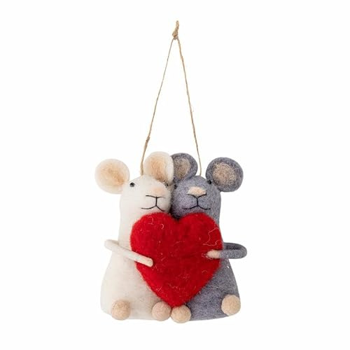 Bloomingville PEO Ornament, Wolle, White, L5xH8xW8,5 cm
