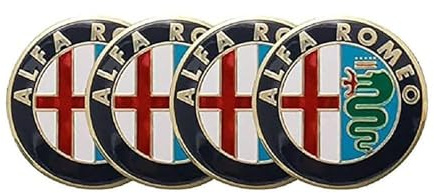 WLCYX 4 Stück Wagen Radnabenkappen für Alfa Romeo 50mm Reifen Felgen Felgendeckel Radkappen Car Hub Centre Caps Wheel Stickers