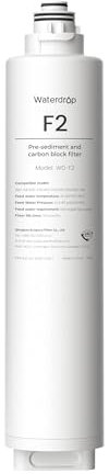 Waterdrop WD-F2 Filtro, Sostituzione per Tutti Sistemi ad Osmosi Inversa Della Serie WD-X, WD-X8 & X12-Basic & WD-X12-Alkaline & WD-X16, Durata di 6-Mesi
