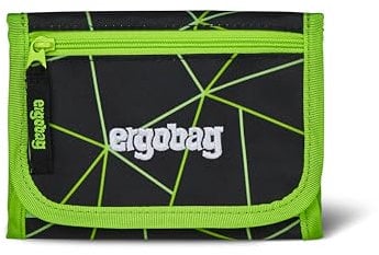 ergobag Brustbeutel Geldbeutel, Mini Portemonnaie mit Kleingeldfach, Sichtfenster für Mädchen und Jungen CyBär Race - Schwarz