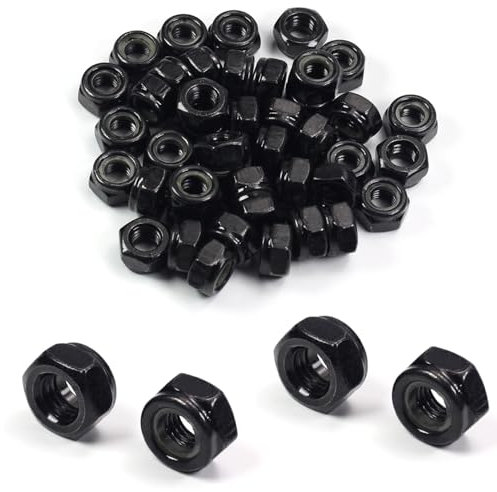 M8 Locknuts 40pcs Metric Nylon Inserted Hex Lock Nuts Self-Lock Nylon Insert M8x1.25mm Carbon Steel Self Locking 13mm Hex Nut Driver Nut for Patio Furniture M8 Bolts
