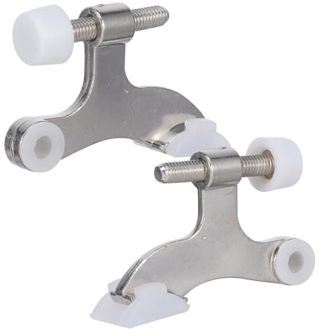 BUGUUYO 2pcs Adjustable Hinge Door Stopper Heavy Duty Door Stop Wall Protector for Bedrooms Offices and Bathrooms Easy Installation Sleek Design
