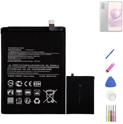 HIGHAKKU Batería de repuesto BN59 compatible con Redmi Note 10S Mobile Phone Smartphone con herramientas