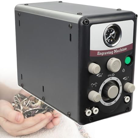 pealiritansemen Macchina Pneumatica per Incisione di Gioielli A Doppia Testa, Macchine Pneumatiche per Incisione Manuale, Bulino Pneumatico da 1200-6000 Giri/Min, per Artigianato di Gioielli