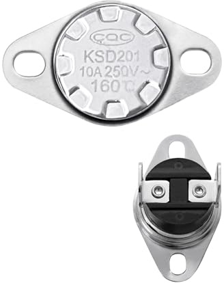 KSD201 - Termostato a microonde 160, adatto per forno a microonde GE, interruttore termico universale normalmente chiuso, interruttore di temperatura, ricambio per scaldabagno, forno, caffettiera, ecc