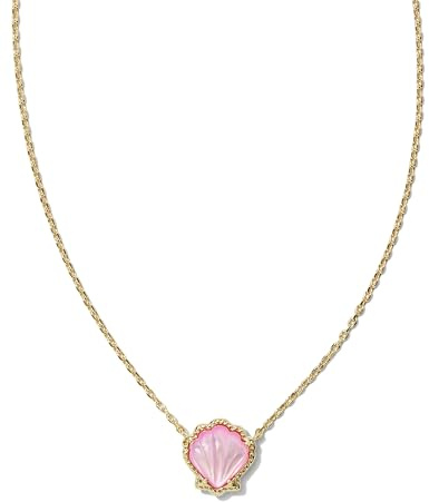 Kendra Scott Brynne Shell Short Pendant Necklace, 14k Gold-Plated Brass, Blush Mother Of Pearl, Fashion Jewelry for Women