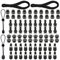 Cordon élastique Noir de 3 mm, Corde Extensible avec Pince à Cordon de 40 mm et Bouchon de Cordon 2 Trous, tendeur Elastique pour Cordon de Serrage, Sac à Dos et Boucle à Ressort