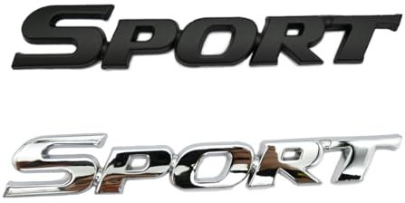 2 pezzi 3D Chrome Sport Logo Emblema, Trunk Hood Door Emblema decalcomania 3d Logo, griglia Sport emblema logo adesivo, Chrome 3d Decal Emblem Logo, Racing adesivo per bagagliaio, Distintivo Metallo