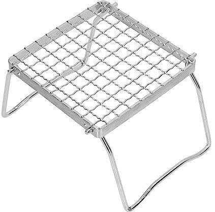 Mettiti con Gambe Pieghevoli, Griglia in Acciaio Inossidabile 304 per Picnic Escursionistici, Barbecue, Picnic, Campeggio, Festa All'aperto, Zaino in Spalla