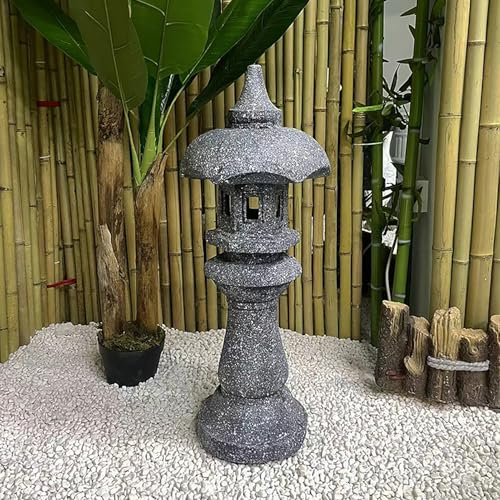 Japanische Zen-Pagodenlaterne, Statue, elegante Steinturm-Dekoration für Innen- und Außenbereich, Garten, Balkon, Terrasse, Hoflandschaftsverschönerung