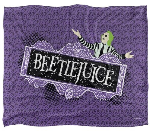 Beetlejuice Logo Silky Touch Super Soft Throw Blanket 152 X 127 cm, White
