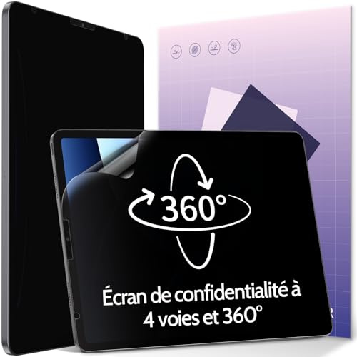 IPROKKO 360° Blickschutzfolie für iPad Pro 11 (2022,2021,2020,2018) & iPad Air 5 (2022) & iPad Air 4 Generation 10,9 Zoll, Anti Glare Blaulicht iPad Sichtschutzfolie Blickschutzfilter Folie