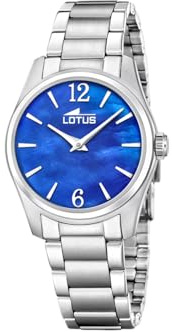 Lotus Damenuhr Analog aus Edelstahl 316L | Quarzuhr, Widerstandsfähiges Mineralglas, Wasserdicht 10 ATM, 19061/4, Classic Steel