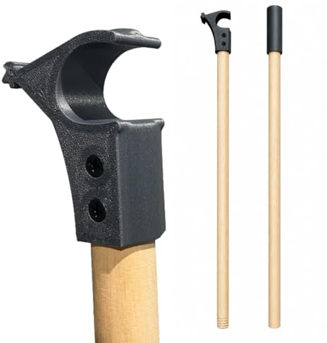 EASYREP Window Pole 1.27m - Skylight Window Opener Pole Compatible with Velux Windows with Dual-Purpose Hook for Latches and Blinds - Two Part Easy to Store